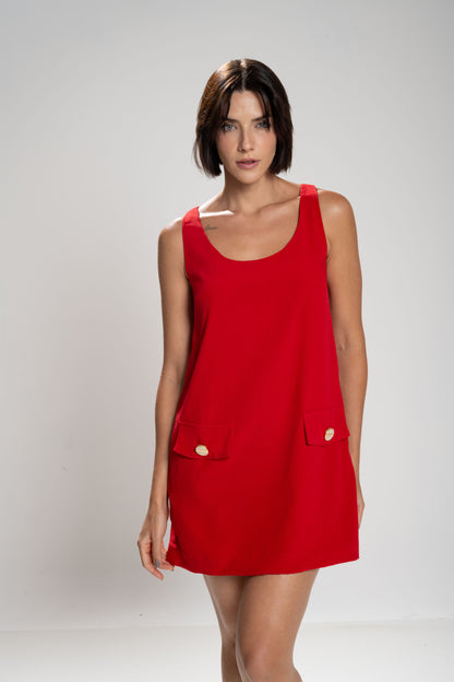 Vestido Trapézio Vermelho